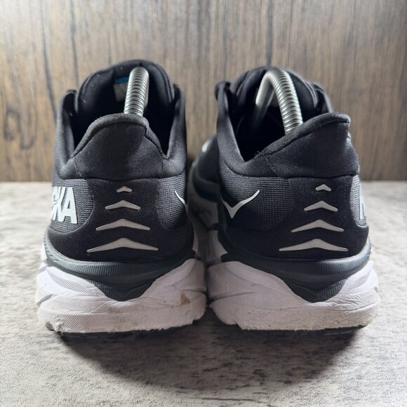 Hoka One One Clifton 8 Womens 10.5B Black/White Athletic Running Sneakers Shoes - Picture 6 of 10
